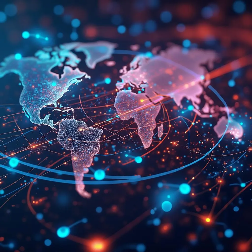 Interfaz digital futurista con datos y análisis.